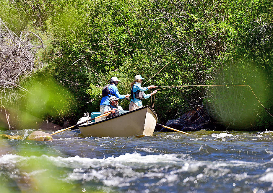 Idaho Fly fishing in mountain stream travel Black Wood Framed