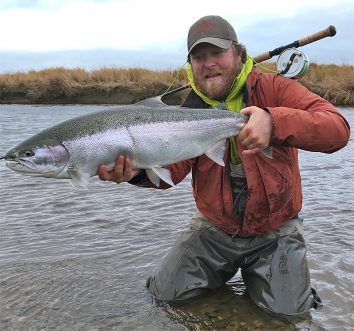 Justin Miller with steelhead