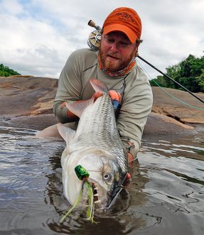 Justin with a Tigerfish in Africa