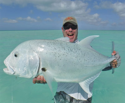 Shane with a Christmas Island Giant Trevally