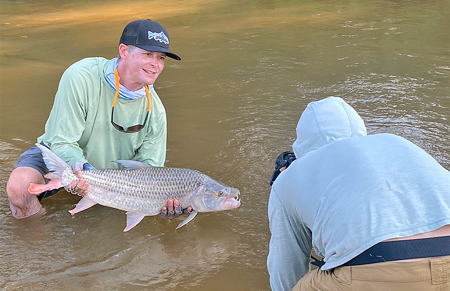 Tigerfish with a chunk out of its tail