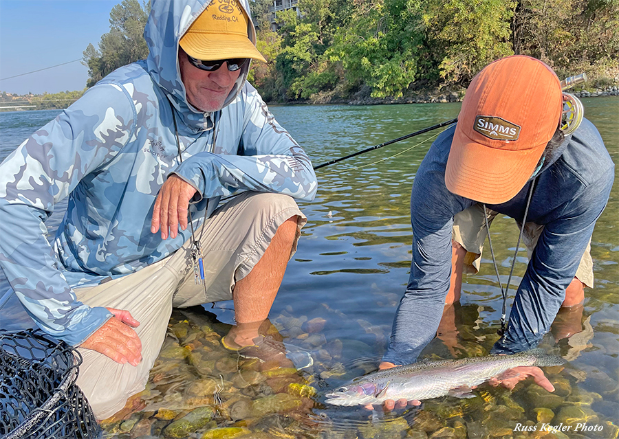 Russ Kegler wearing Brewer 2.0's on the Lower Sacramento River