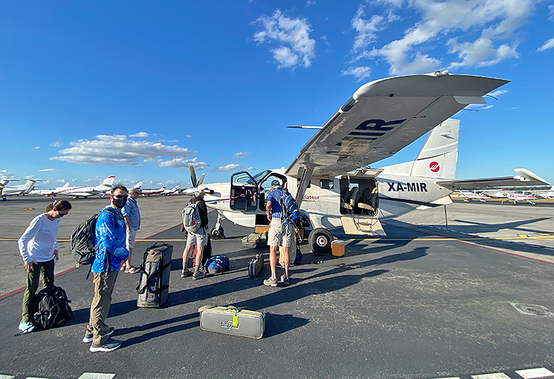 Boarding the Cessna at the Airport