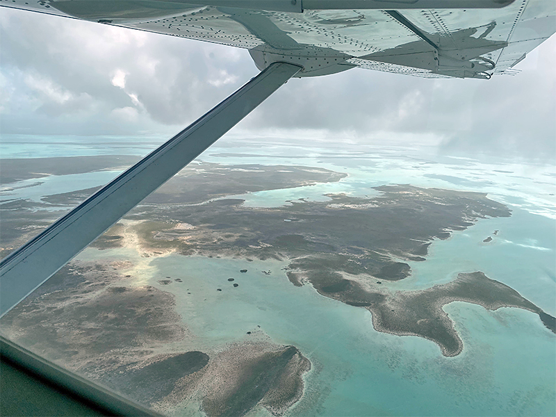 Aerial view of the Bahamas Islands