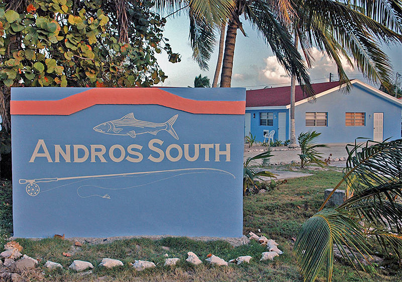 Andros South Lodge sign