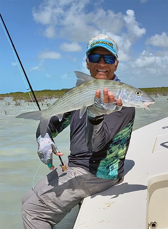 Holding bonefish at Andros South