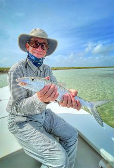 Angler with bonefish at ESB Lodge