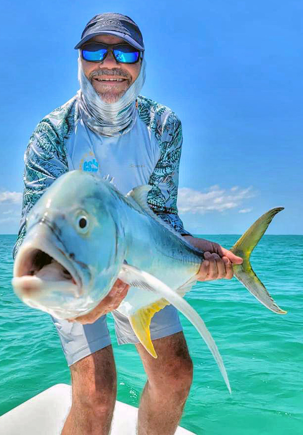 Rodger with a Jack Trevally at ESB Lodge