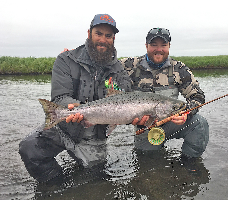 Travis Ortiz guiding in Alaska at Lava Creek Lodge