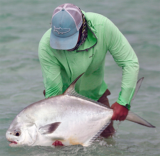 Angler with a permit at Soul Fly Lodge