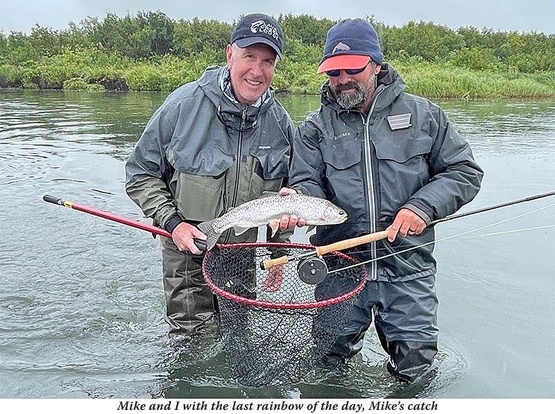 Mike and Pat with a nice rainbow at Lava Creek Lodge