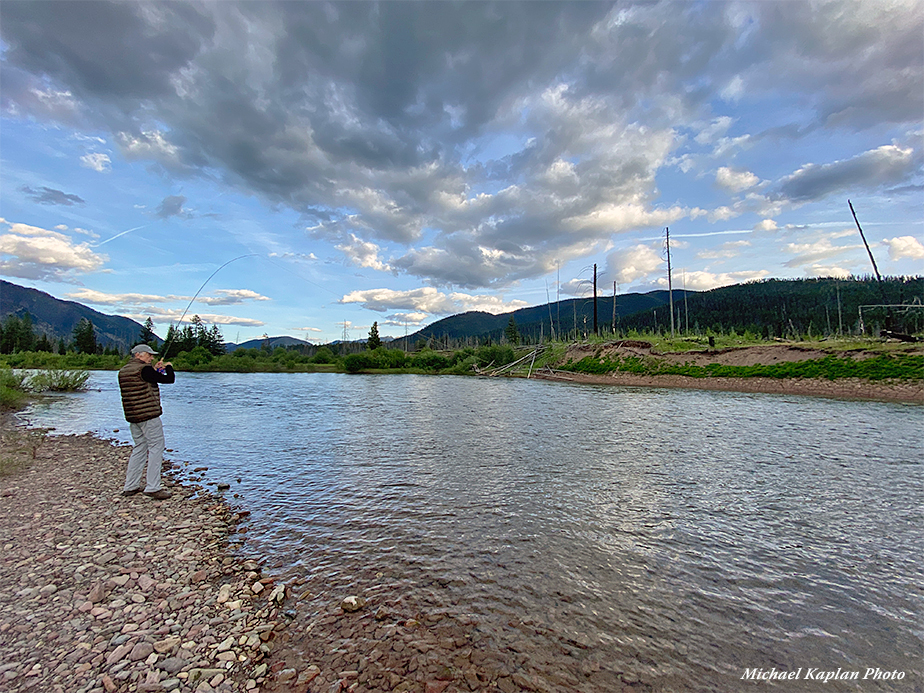 Angler fighting a fish