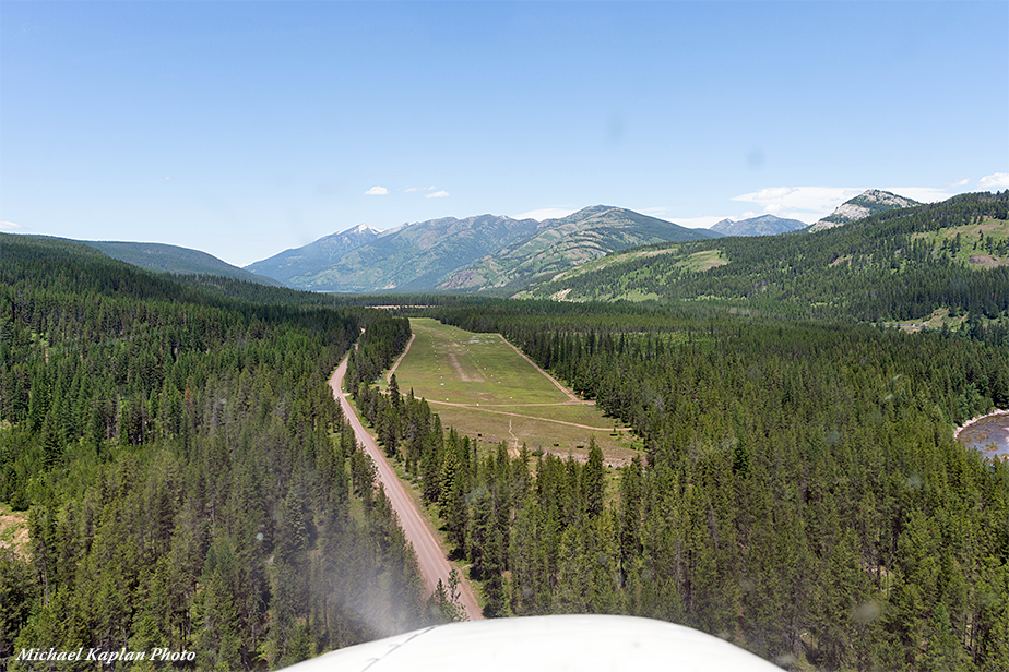 Aerial view of Spotted Bear Airstrip