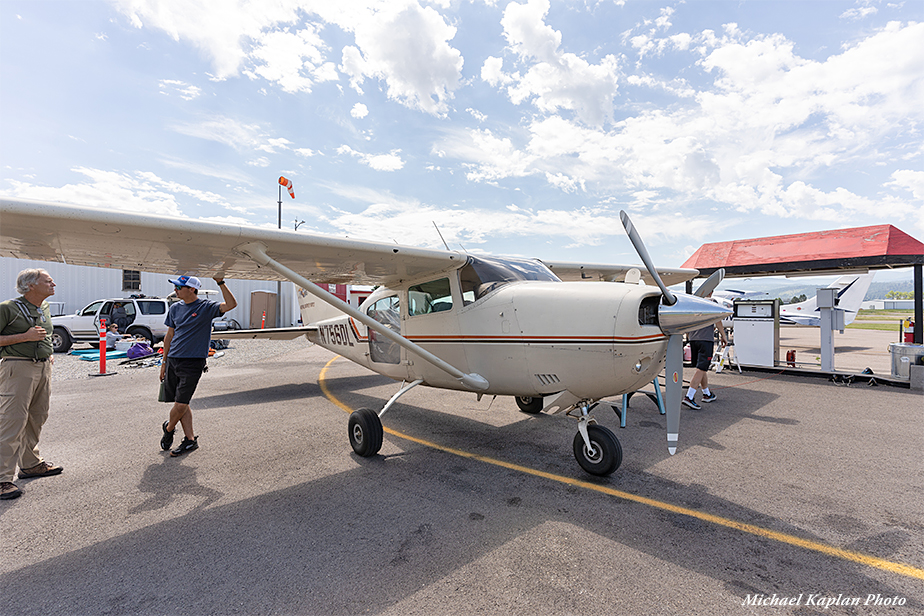 Getting ready to board the Cessna 206