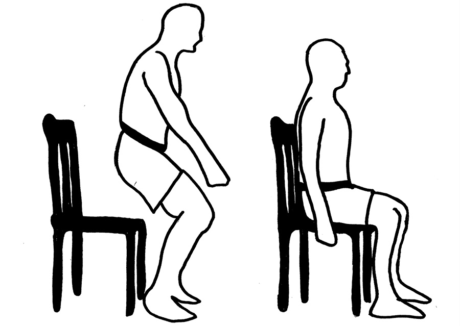 Diagram of chair squats