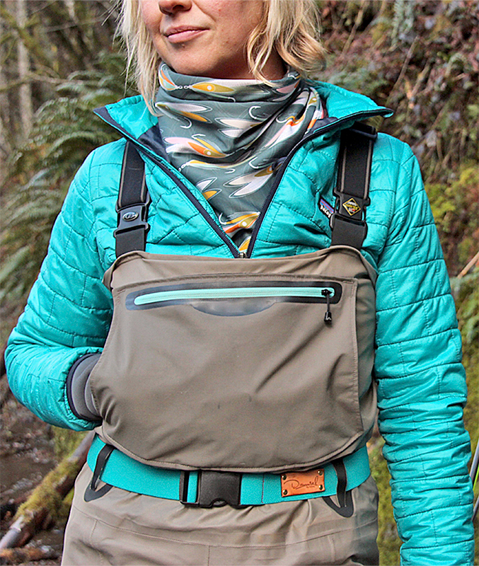 Woman wearing Damsel Fly Fishing Snood