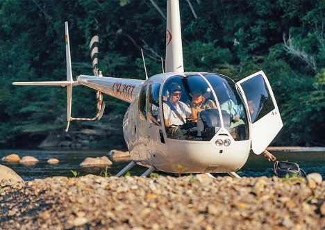 Helicopter at Tsimane's Heli Fishing