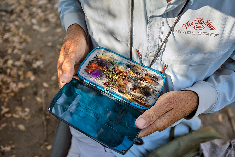 Fly box of summer streamer flies