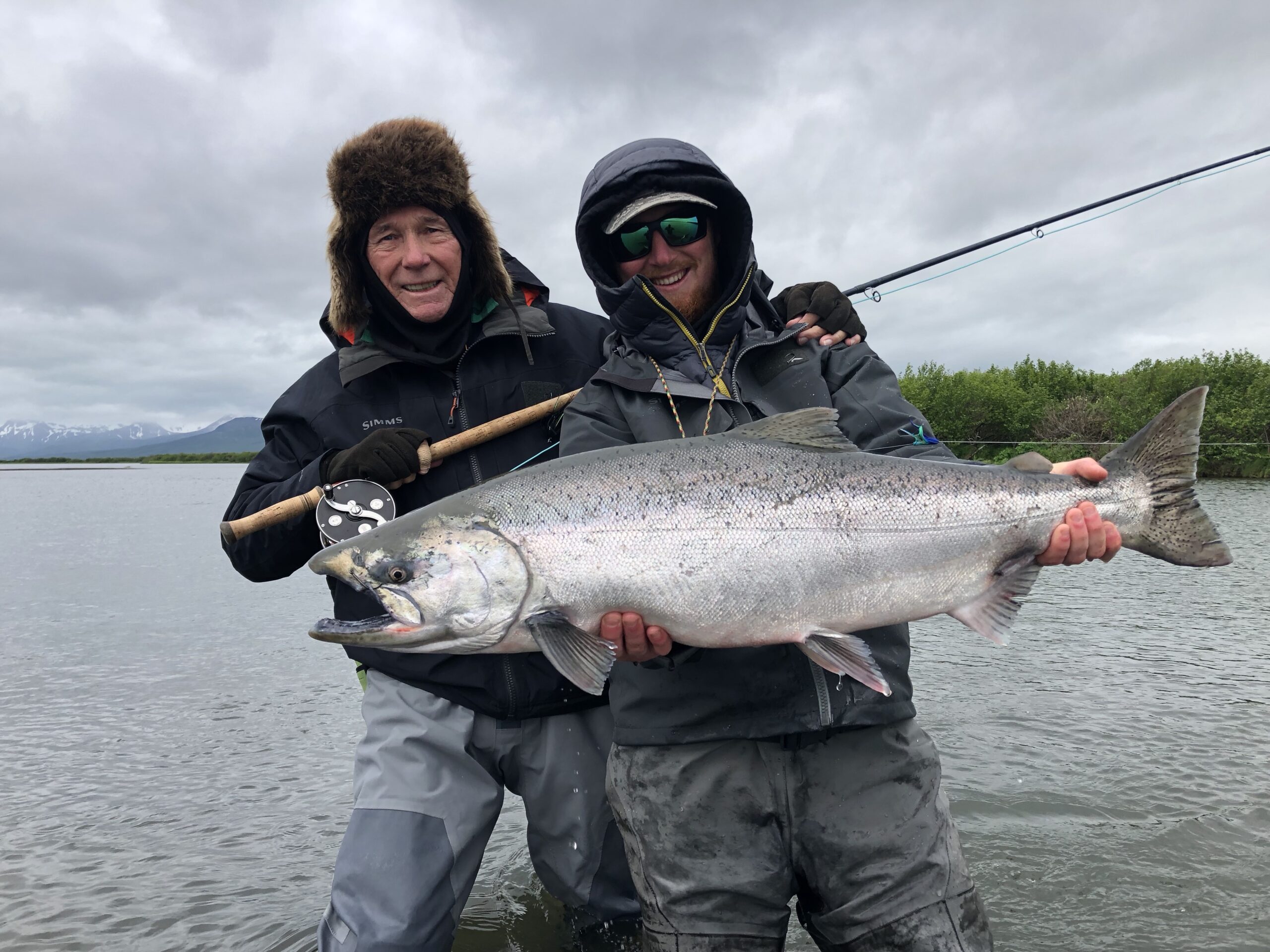 Lava Creek Guide & Guest with Chinook Salmon