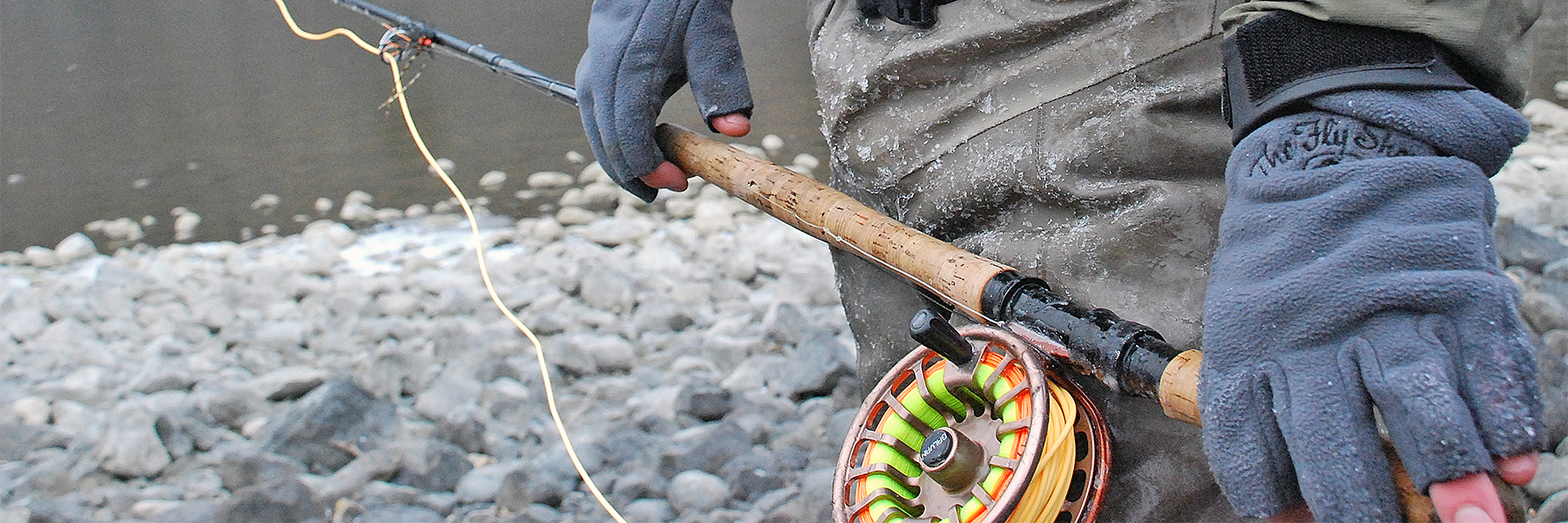 Spey rod and reel in snow conditions