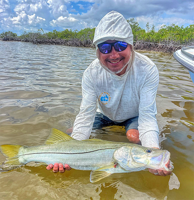 Angler with snook at ESB Lodge