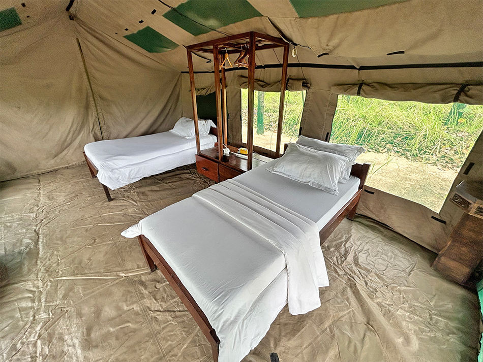 Interior of the tents at the Mynera River camp