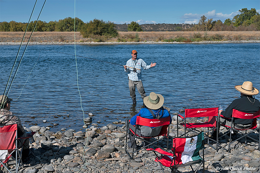 Chris King teaching spey casting at the 1 Day Spey Clinics on the Lower Sacramento River