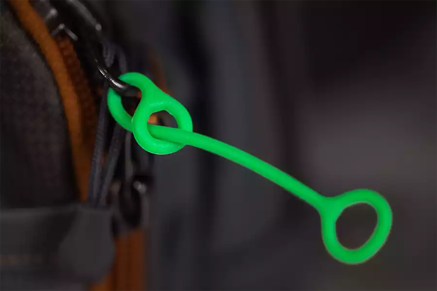 The Fly Banjo attached to a zipper